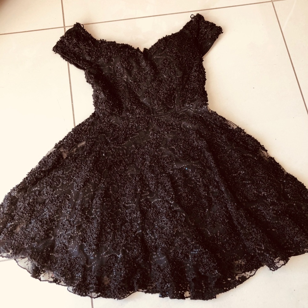 Black w/ sequin cocktail dress.